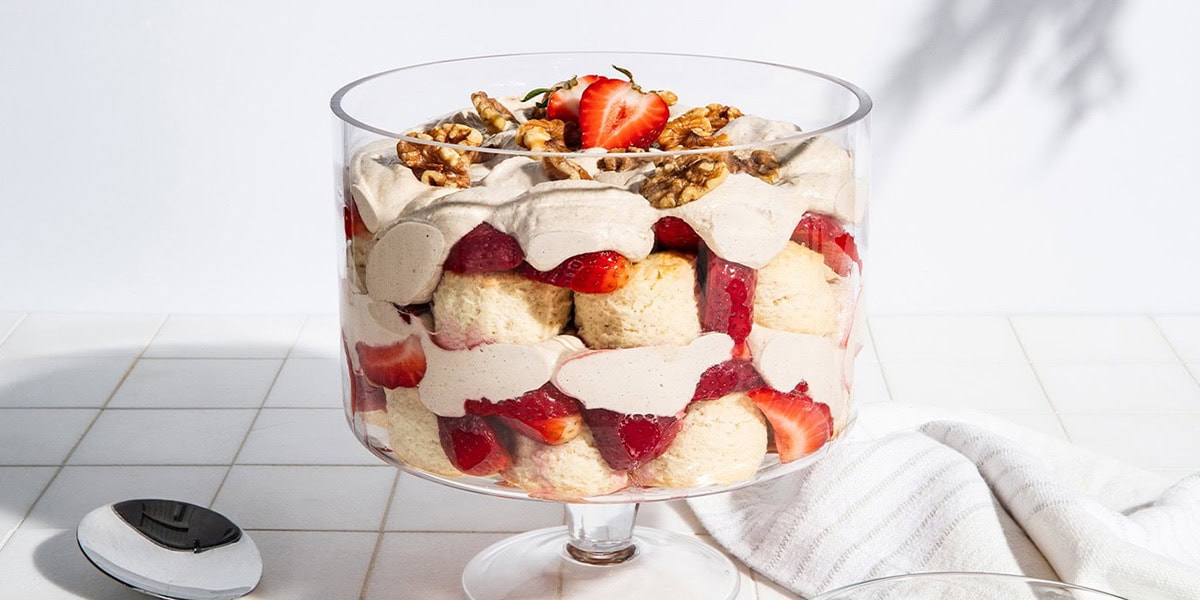 Walnut Strawberry Shortcake Trifle