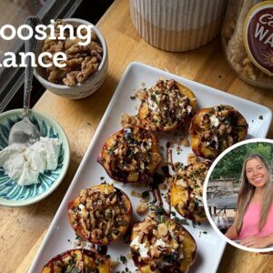 Grilled Peaches with Walnuts & Goat Cheese