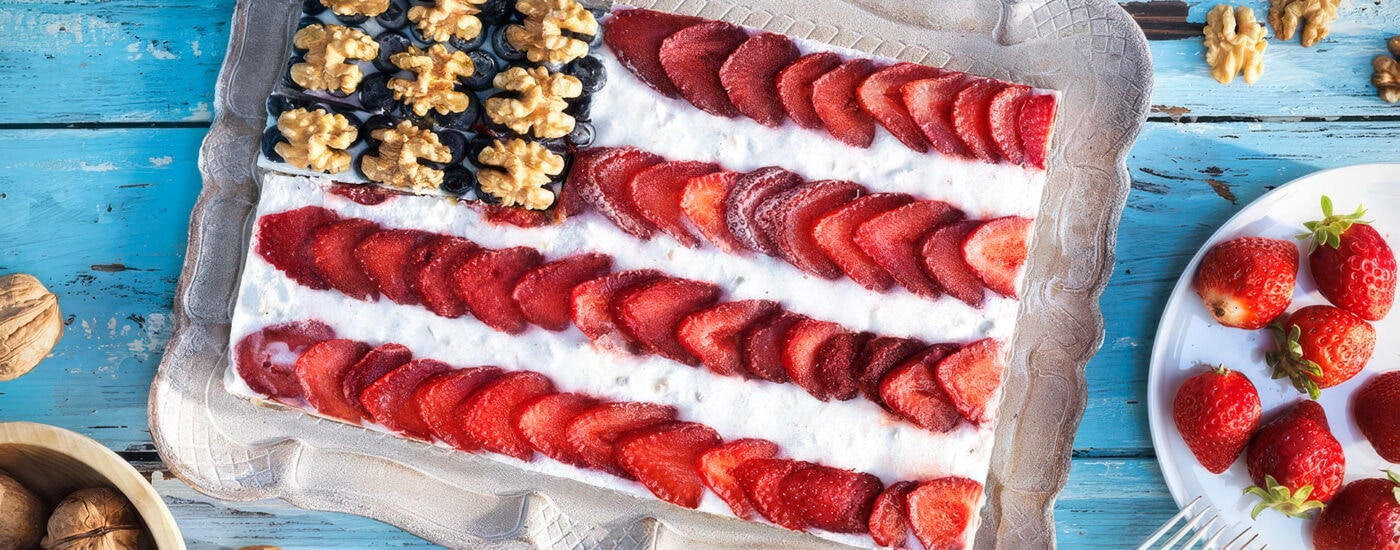Frozen Yogurt Trail Mix Bar with Red Berries Blueberries and Walnuts