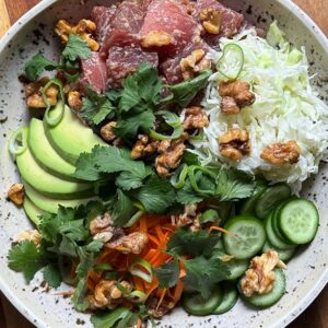 Hot Honey Walnut Crunch Poké Bowl