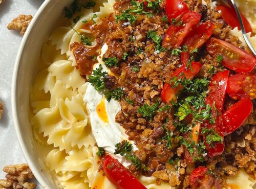 Turkish-Inspired Pasta with Walnut Meat 