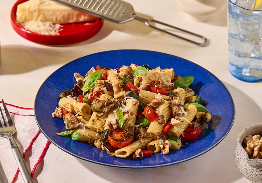 Walnut Meat Ratatouille Pasta