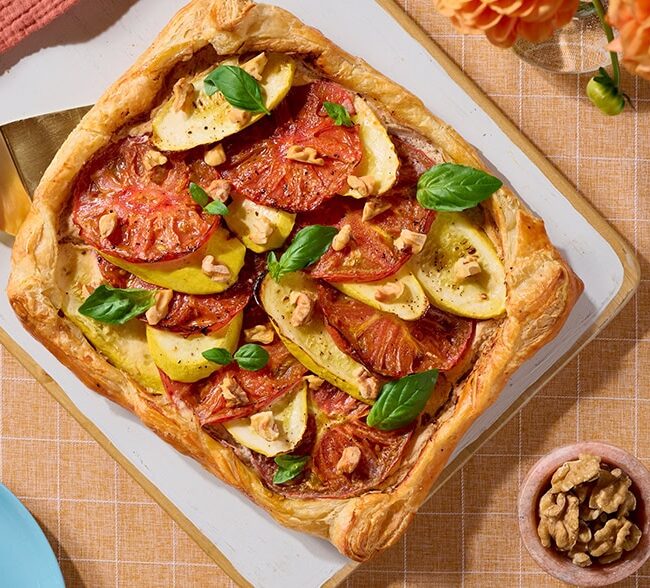 Walnut Ricotta Tart with Roasted Veggies