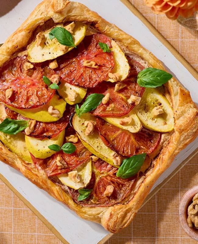 Walnut Ricotta Tart with Roasted Veggies