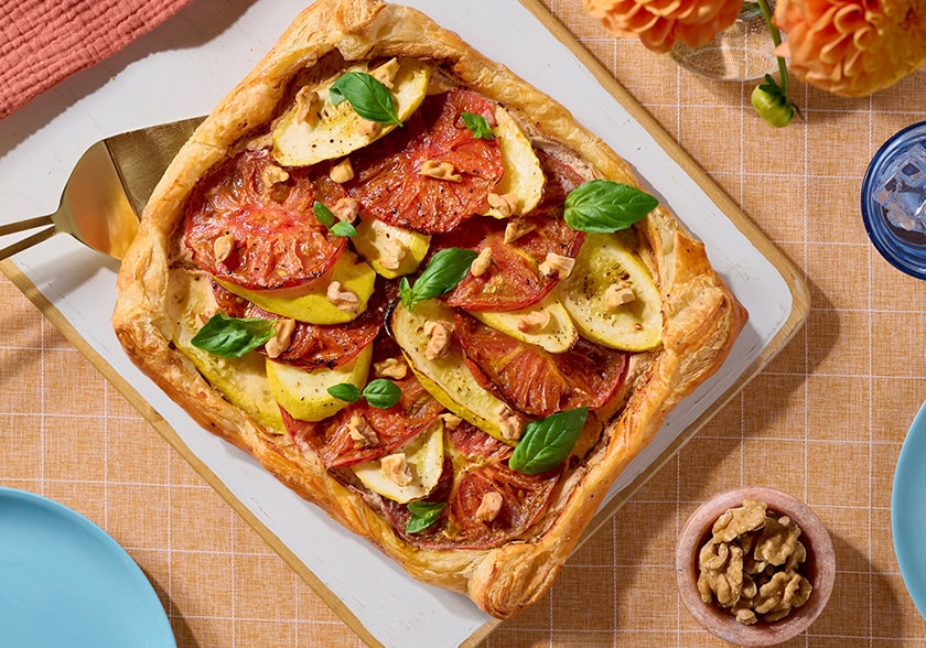 Walnut Ricotta Tart with Roasted Veggies