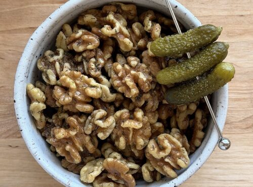 Dill Pickle Roasted Walnuts