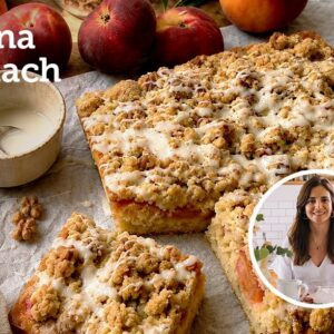 Elina Saiach Stone Fruit Cake with Walnut Streusel