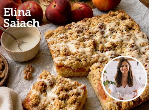 Elina Saiach Stone Fruit Cake with Walnut Streusel