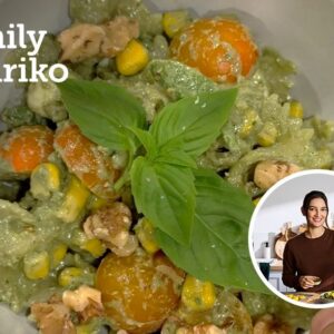 Summer Walnut Pesto Pasta Salad