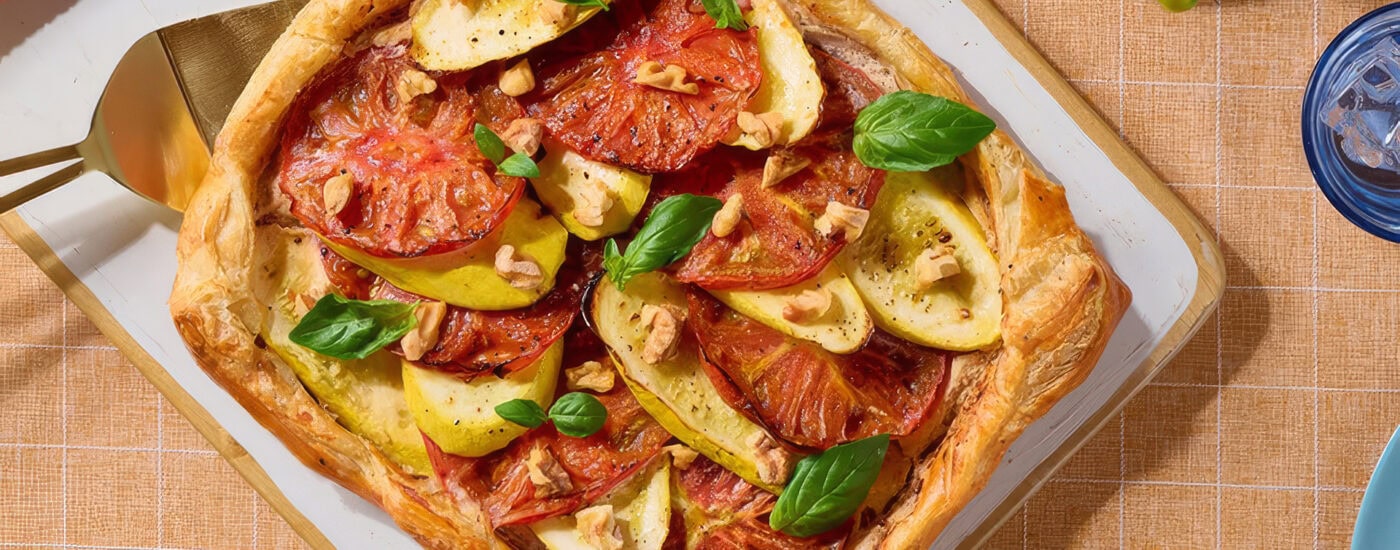 Walnut Ricotta Tart with Roasted Veggies