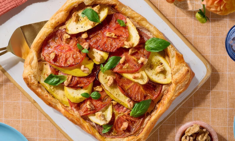 Walnut Ricotta Tart with Roasted Veggies