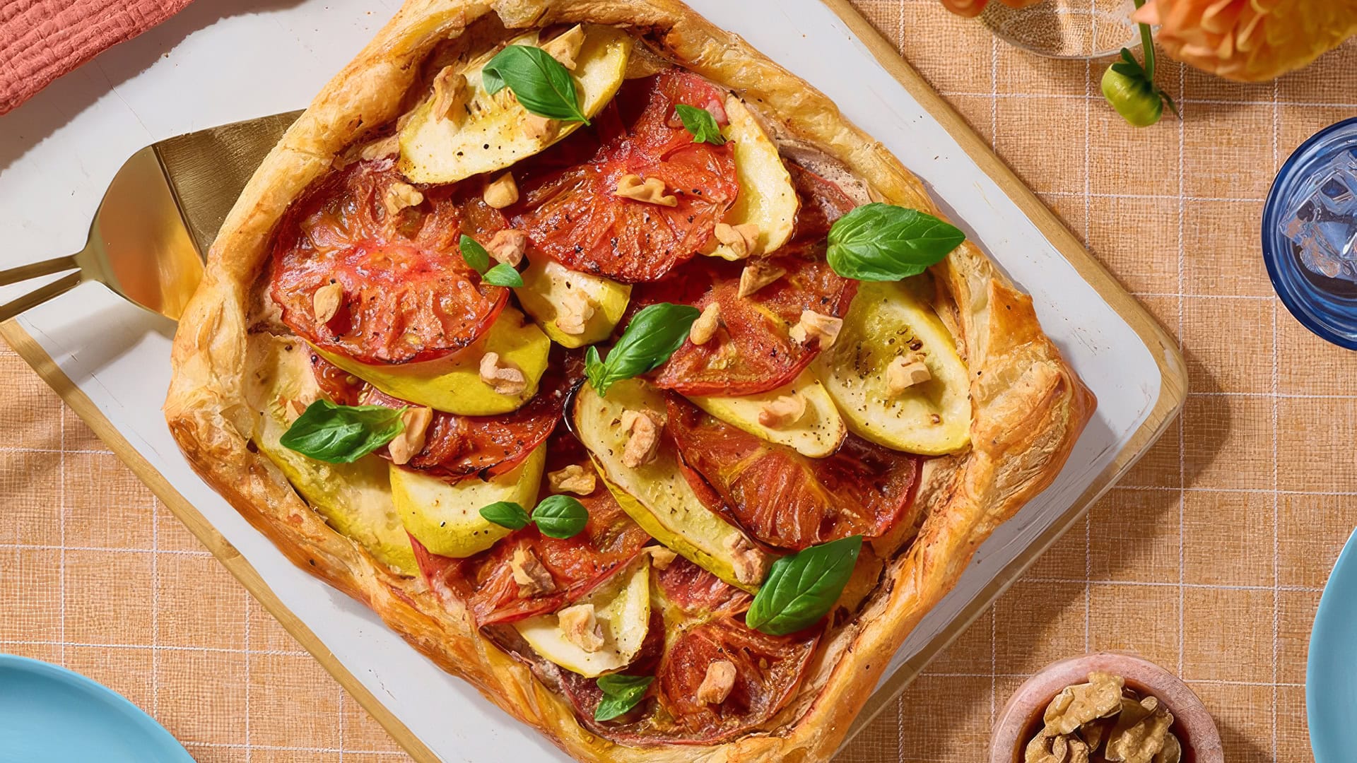 Walnut Ricotta Tart with Roasted Veggies