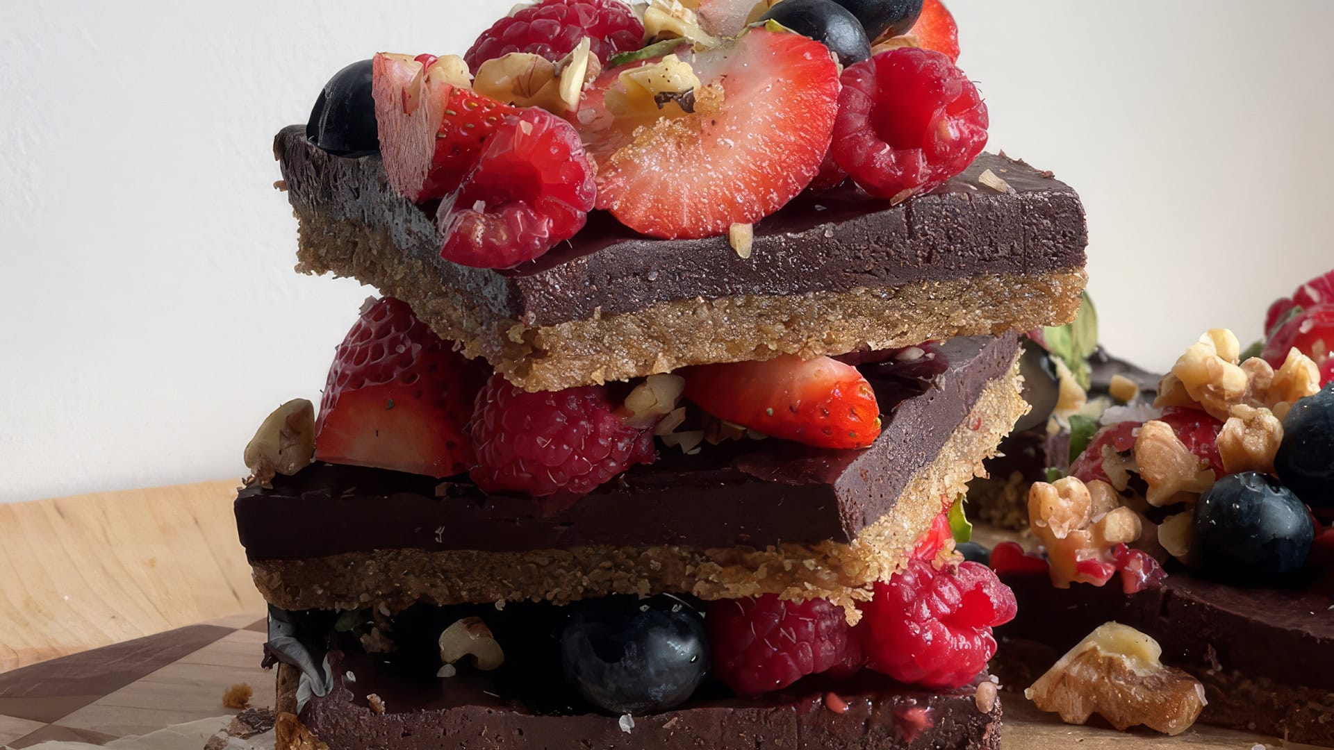 Walnut-Crusted Dark Chocolate Bars