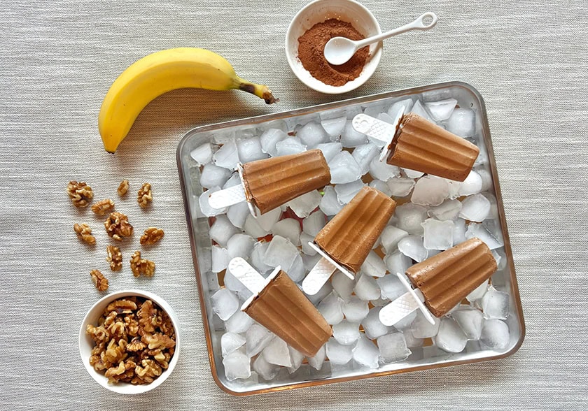 Banana Walnut Fudgesicles