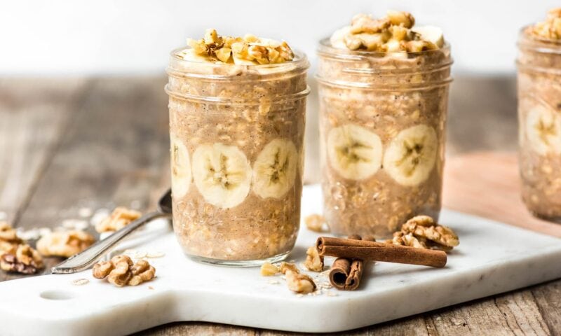Banana Walnut Bread Overnight Oats