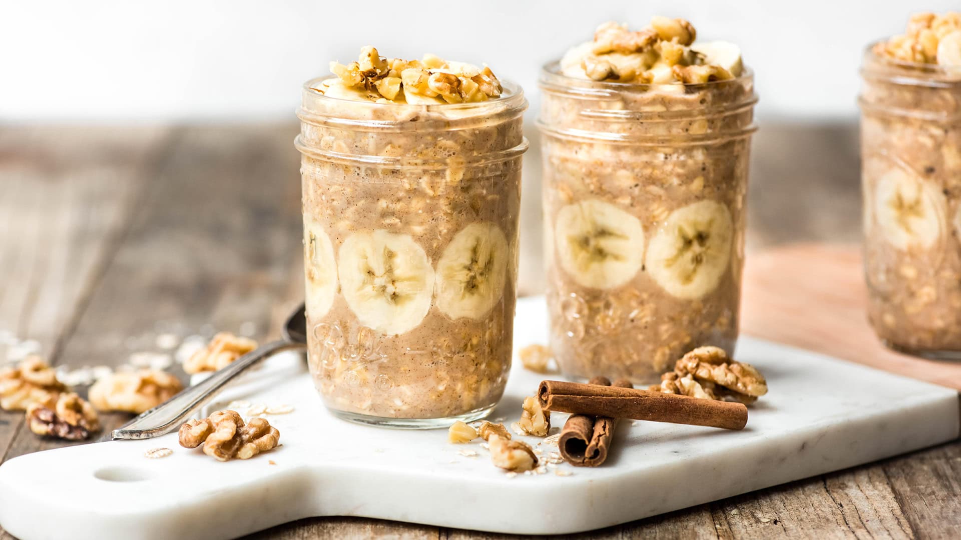 Banana Walnut Bread Overnight Oats