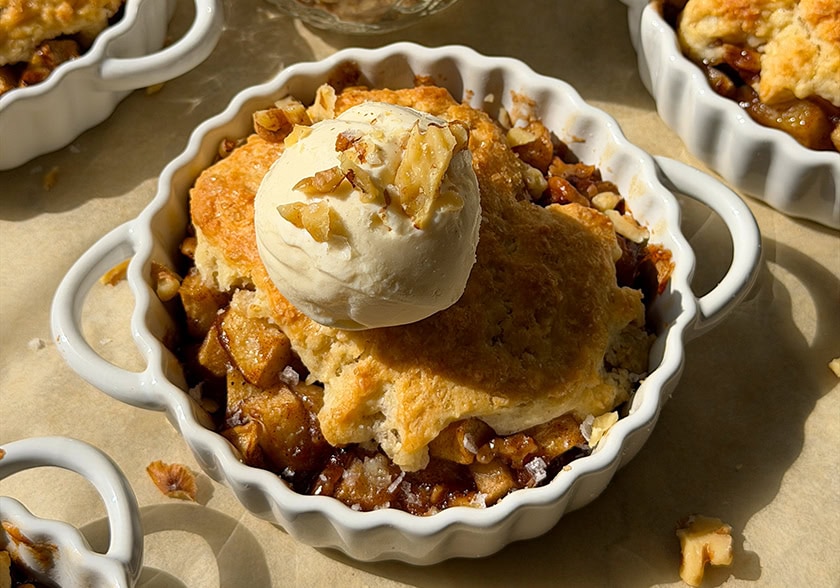 Maple Apple Walnut Cobbler