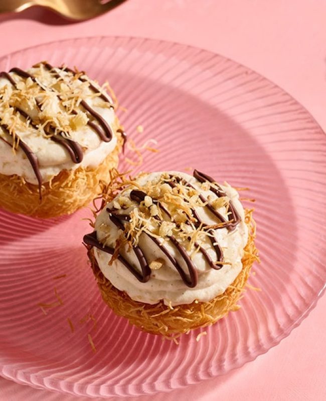 Chocolate Walnut Kataifi Mini Cheesecakes