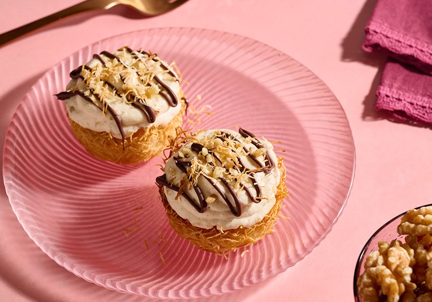 Chocolate Walnut Kataifi Mini Cheesecakes
