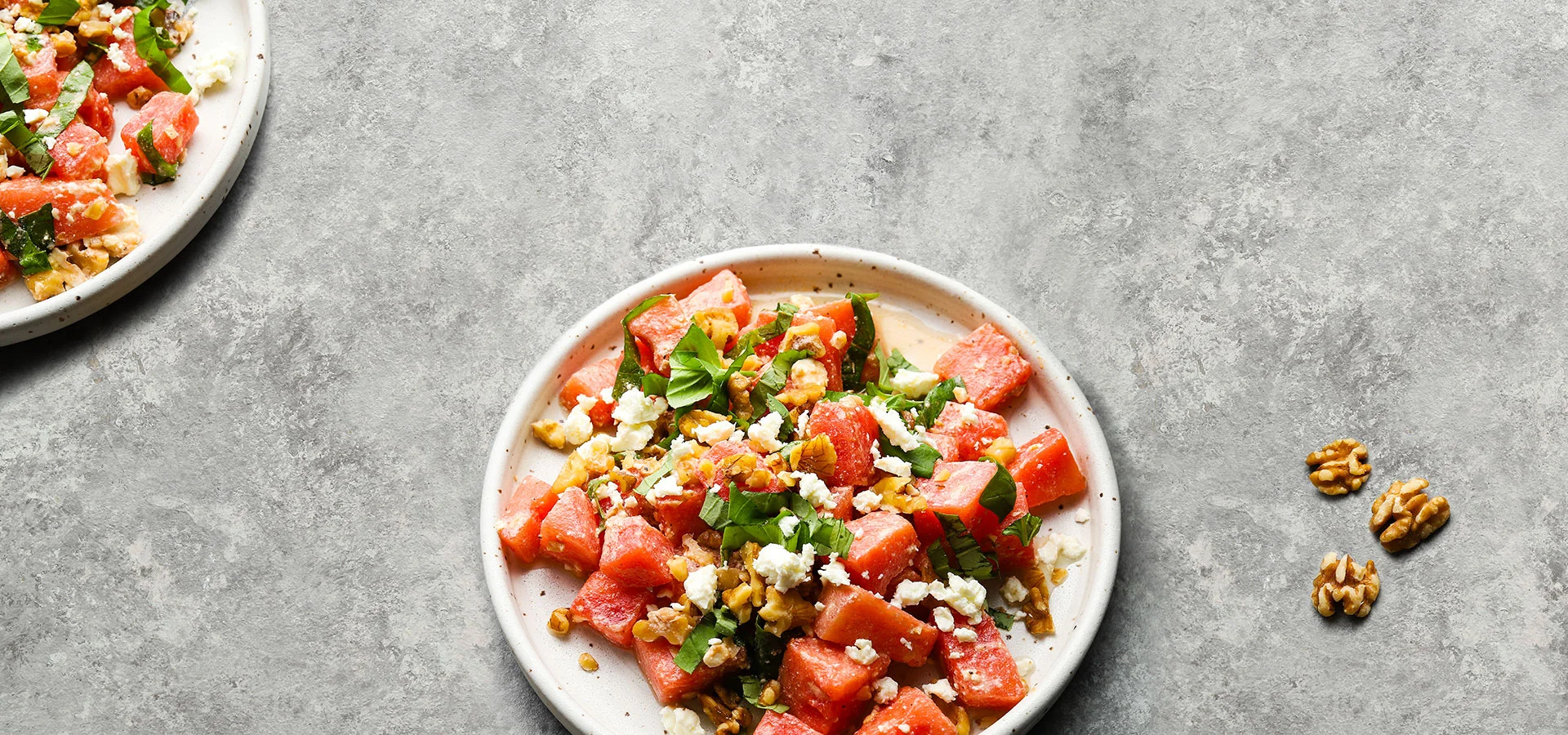 Watermelon Feta Walnut Salad